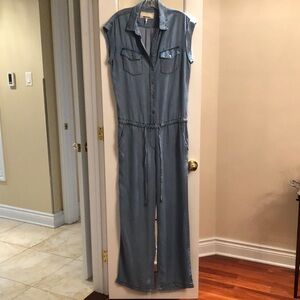 Chambray Utility Jumpsuit - Blue